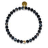 Agate ligne noire | Or Vermeil .925 | Bracelet de perles de pierres précieuses de guérison